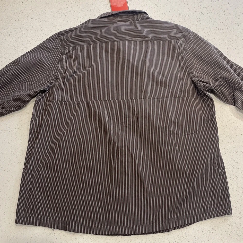 NWT The North Face Long Sleeve Boulder Gorge Vaporwick Gray Stripe Men's XXL